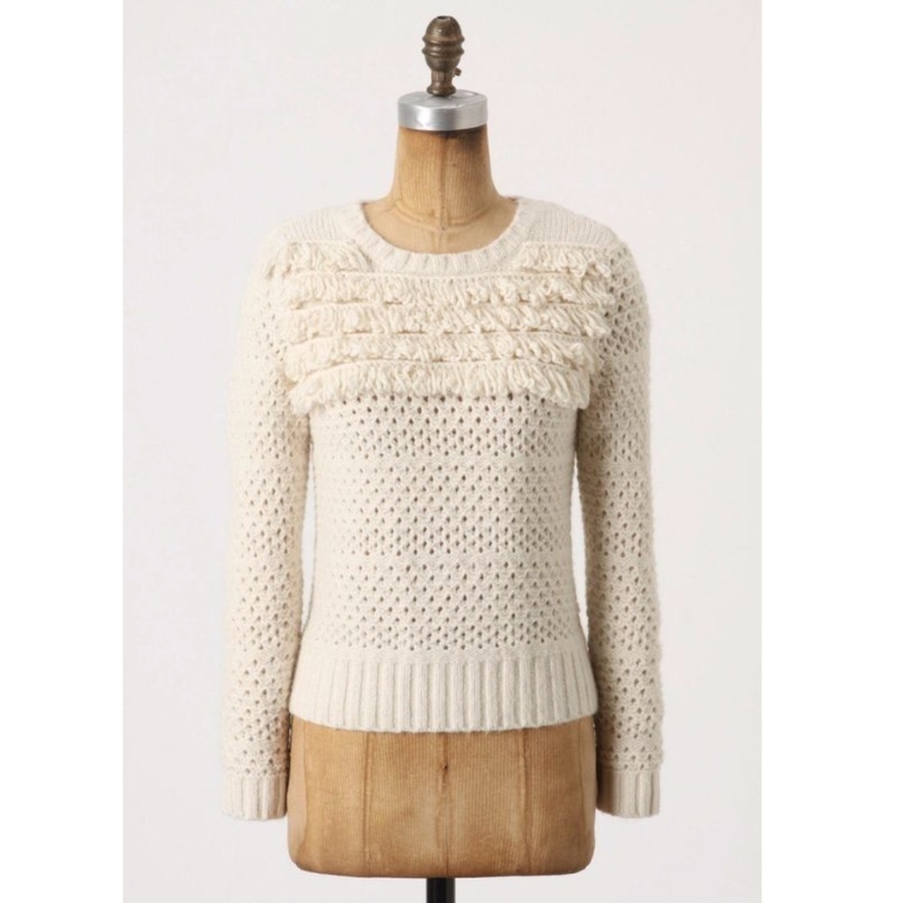 Far Away From Close Alabaster Tassel Sweater